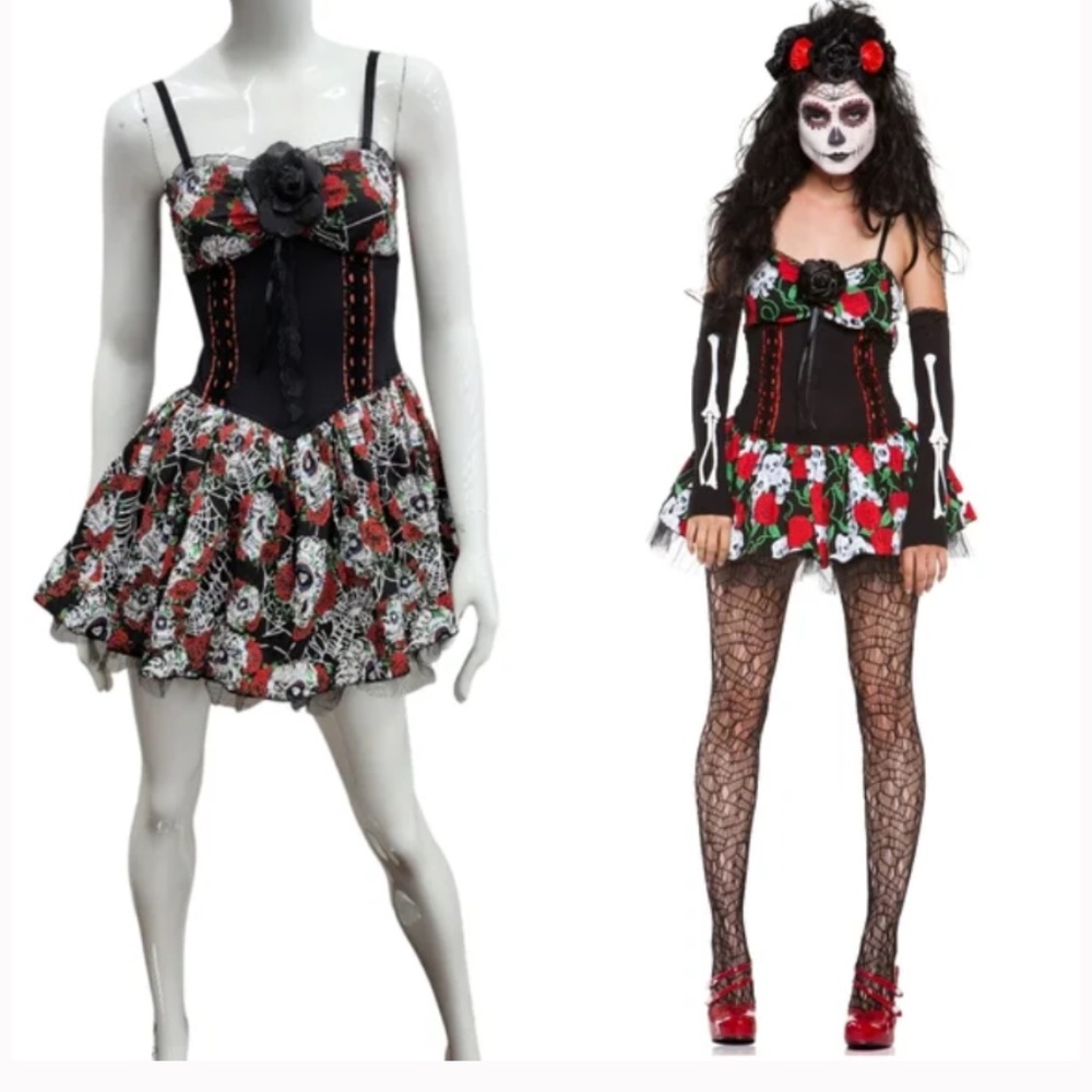 NWOT Day Of The Dead Sugar Skull Dress / Costume